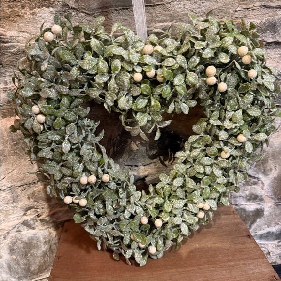 Other - Green Heart Wreath with White Accents